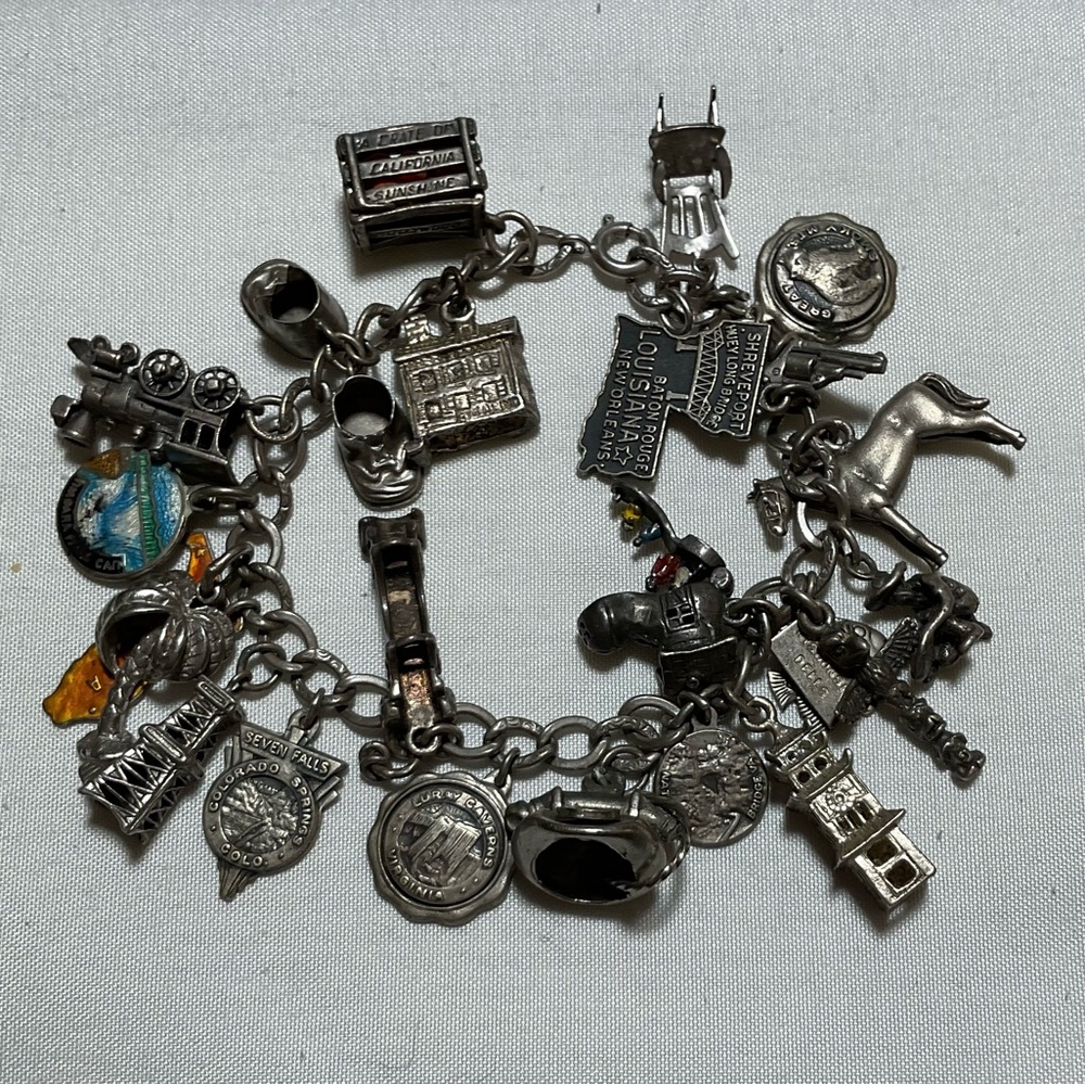 Silver Charm Bracelet Vintage